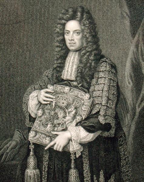 Porträtt av John Somers (1651-1716), baron av Evesham, från "Lodge