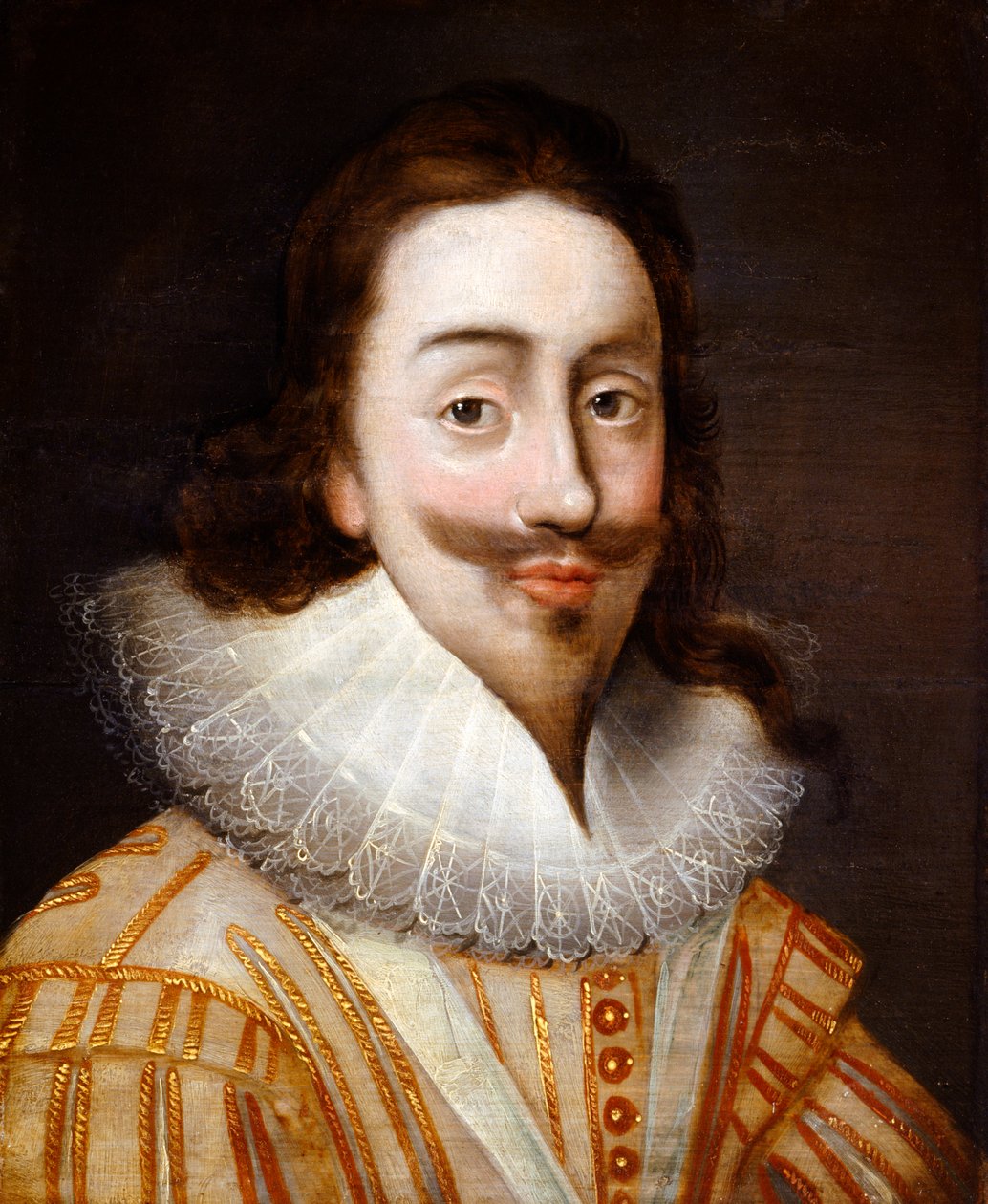 Porträtt av kung Charles I (olja på duk) av English School