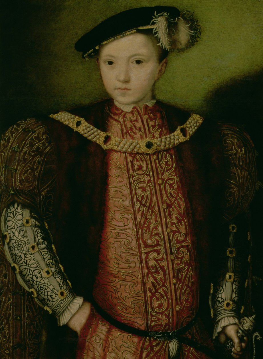 Porträtt av kung Edward VI (1537-53) 1500-talet av English School