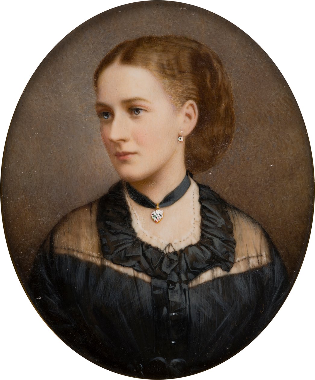 Porträtt av Lady Ida Lumley, Viscountess Newport 1870 efteråt grevinnan av Bradford (1848-1936), ca 1868-1936 (handtonat fotografi) av English School