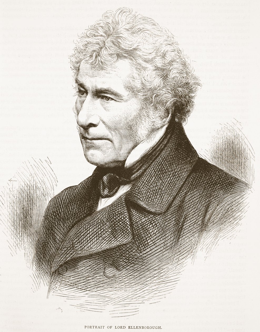 Porträtt av Lord Ellenborough, illustration från Cassells Illustrated History of England av English School