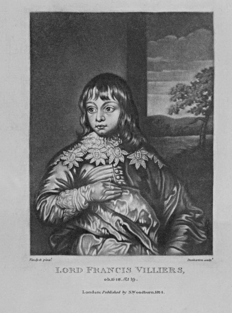 Porträtt av Lord Francis Villiers. från "Characters Illustrious in British History", av Richard Earlom och Charles Turner, 1815 av English School
