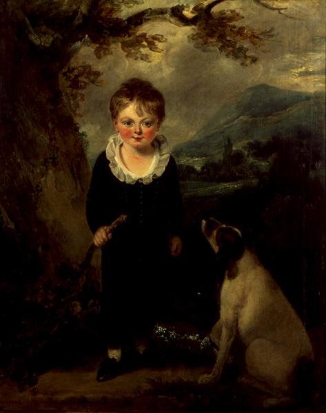 Porträtt av Lord Godolphin som barn, ca 1810 (olja på duk) av English School