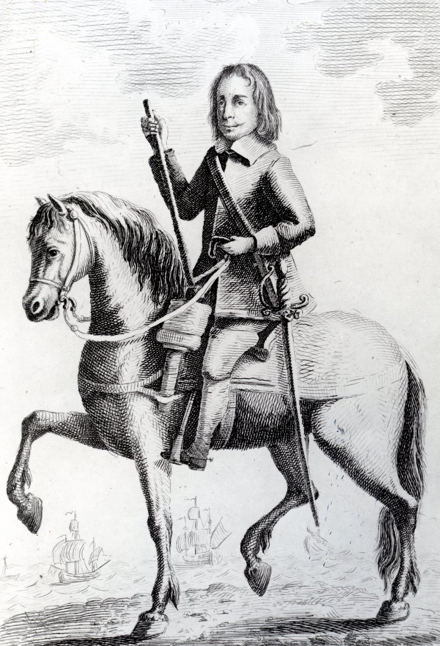 Porträtt av generalmajor Desborough till häst av English School