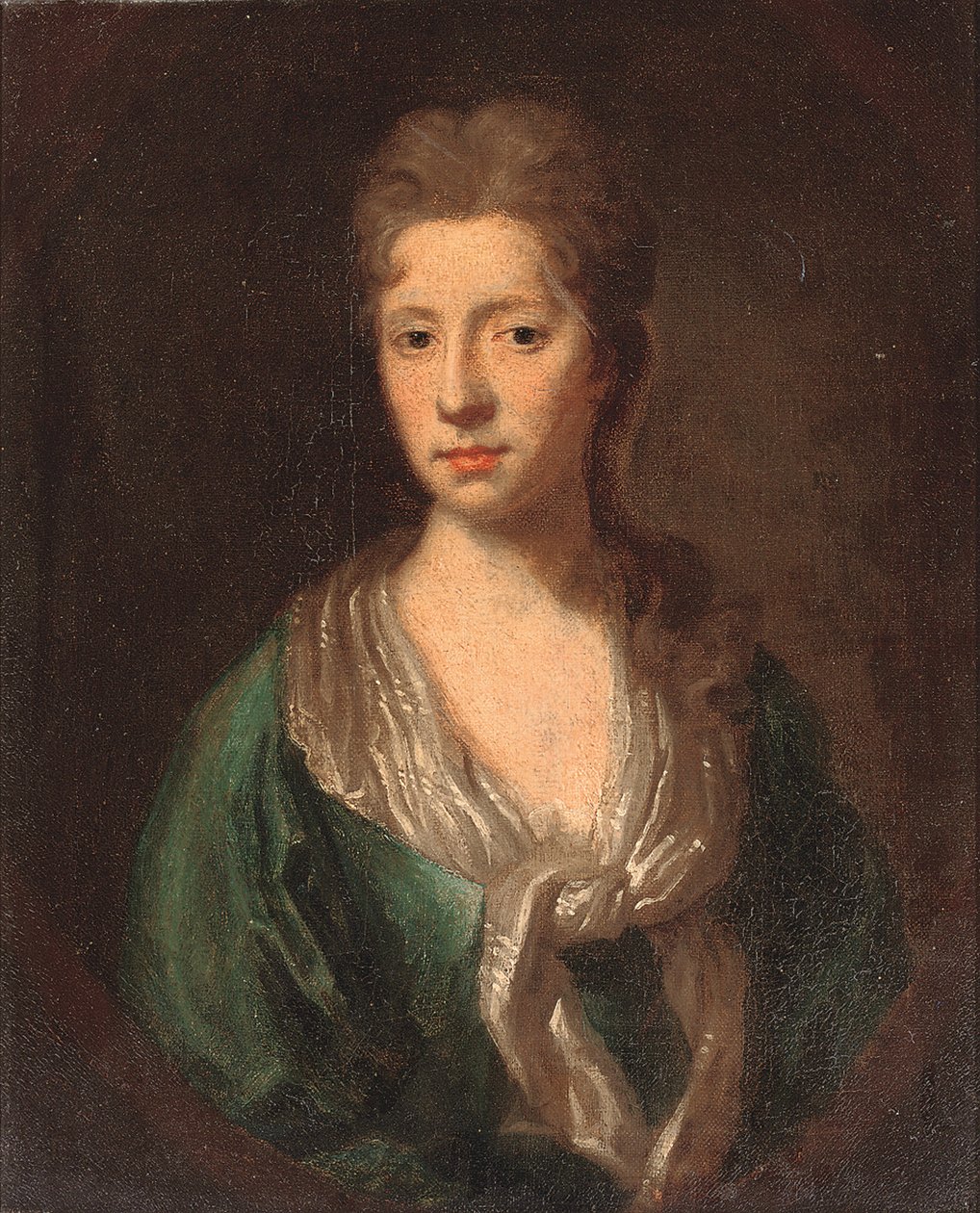 Porträtt av Martha, hustru till Sir William Clayton, ca 1756 av English School