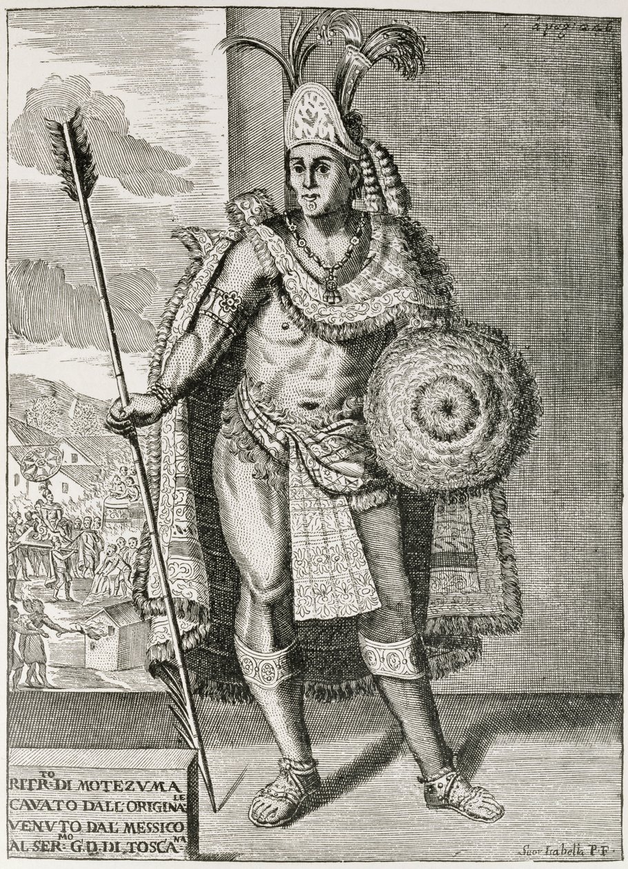 Porträtt av Montezuma II (1466-1520) från 