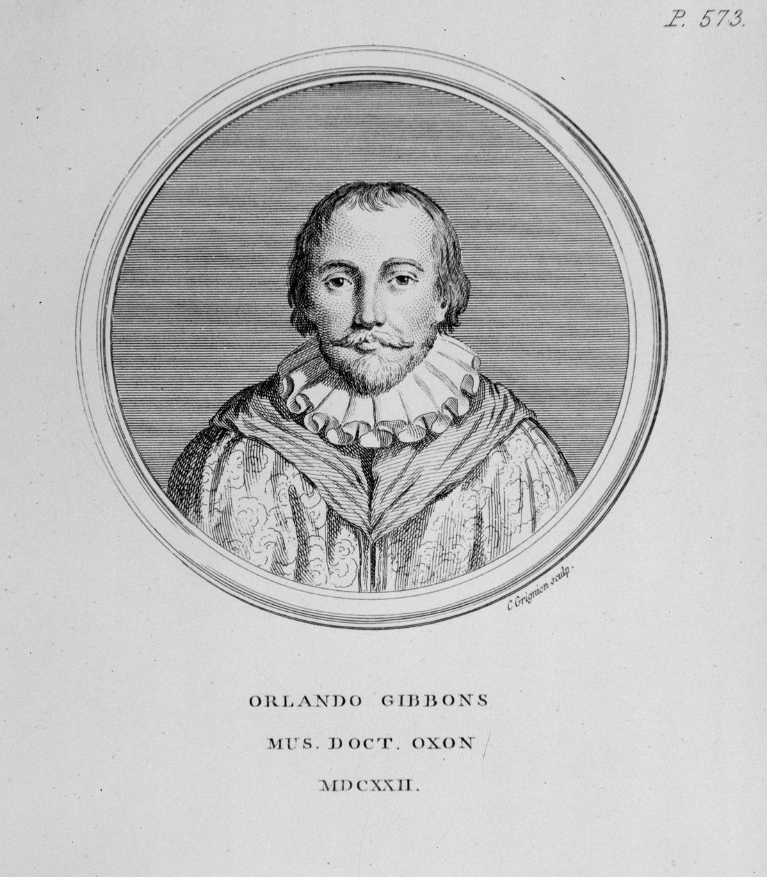 Porträtt av Orlando Gibbons (1583-1625) brittisk kompositör av English School