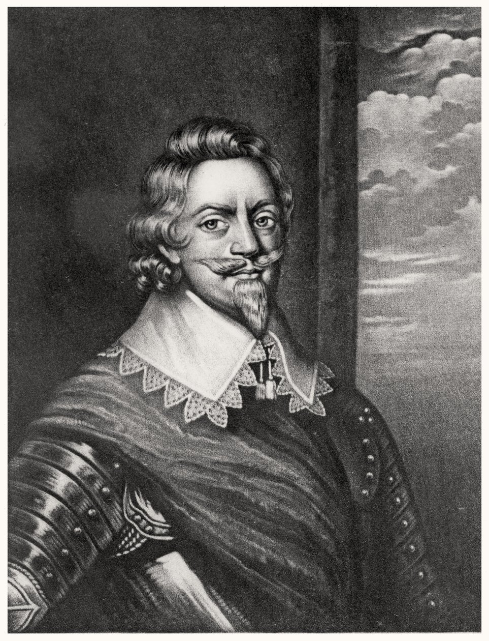 Porträtt av Patrick Ruthven, Earl of Brentford (c.1573-1651) graverad av Richard Earlom (1743-1822) och Charles Turner (c.1773-1857) från Illustrious Characters in British History (mezzotint) (bw phot) av English School
