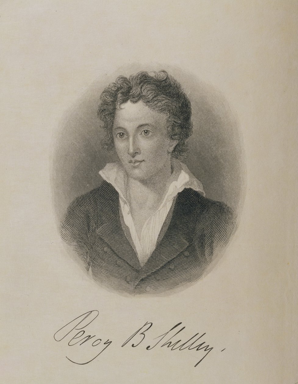 Porträtt av Percy Bysshe Shelley (1792-1822), av English School