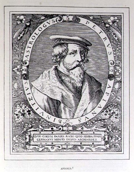Porträtt av Petrus Apianus (1501-52) från The Narrative and Critical History of America, redigerad av Justin Winsor, London, 1886 av English School