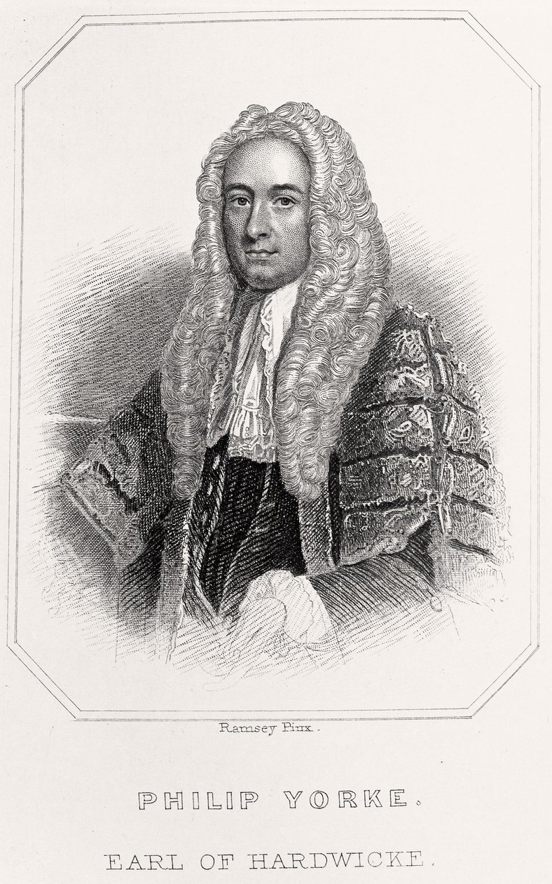 Porträtt av Philip Yorke, Earl of Hardwicke, 1835 av English School