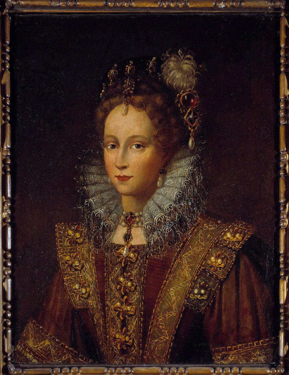 Porträtt av drottning Elizabeth Ii av England (1533-1603) Målning av den engelska skolan. 1600-talet. Sön 0,56x0,77 m Pau, musee du chateau av English School