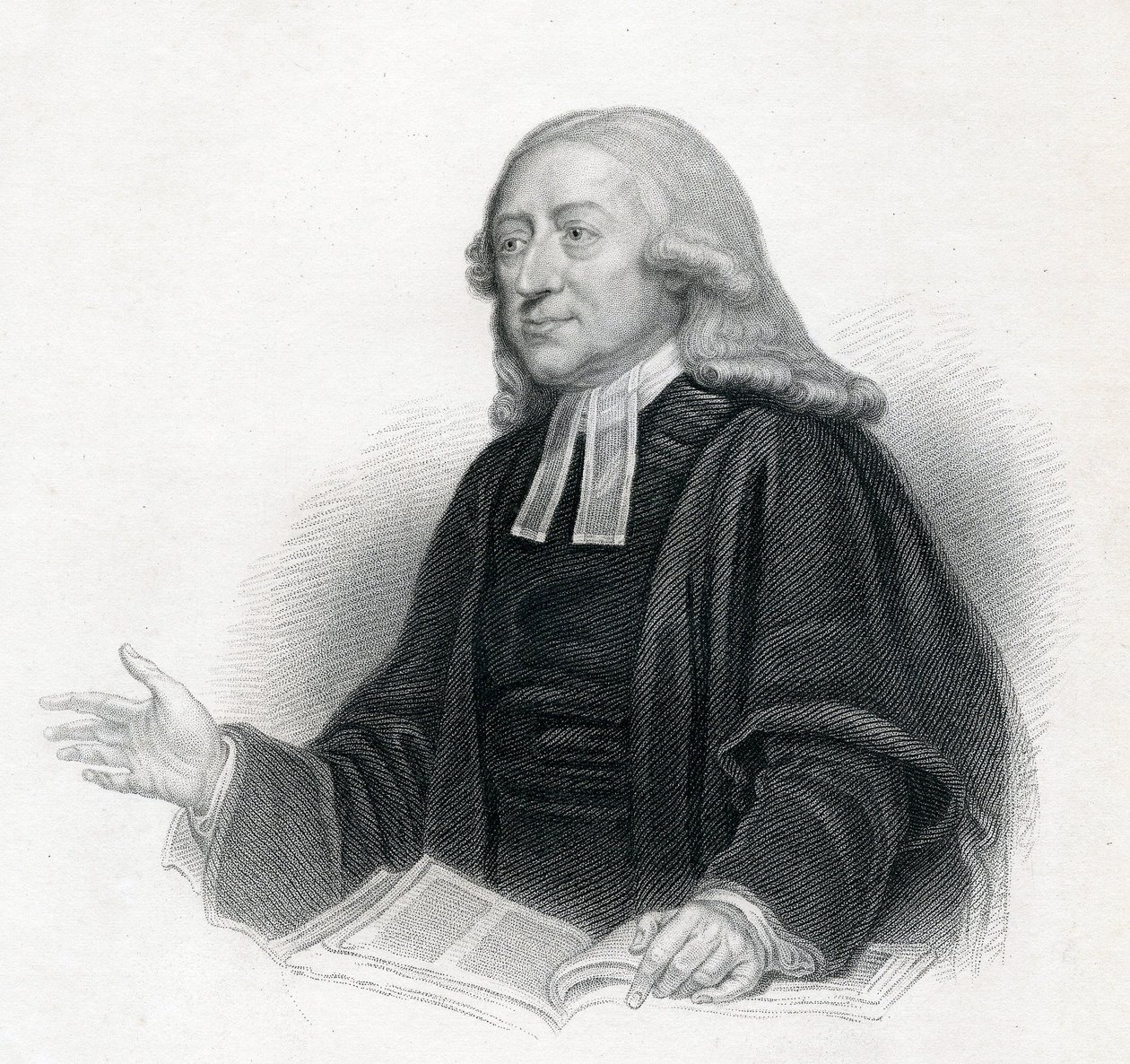 Porträtt av pastor John Wesley A. M., 1800-talet av English School