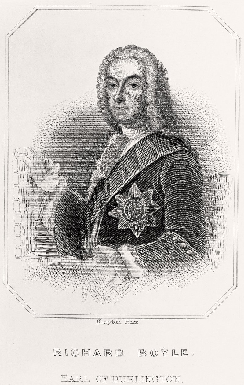 Porträtt av Richard Boyle, Earl of Burlington, 1835 av English School