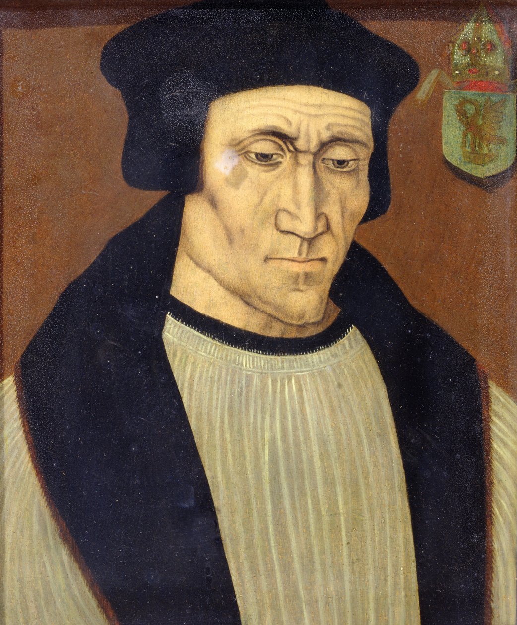 Porträtt av Richard Foxe eller Fox (ca 1448-1528) biskop av Winchester, Lord Privy Seal till Henry VII och Henry VIII och grundare av Corpus Christi College, Oxford av English School