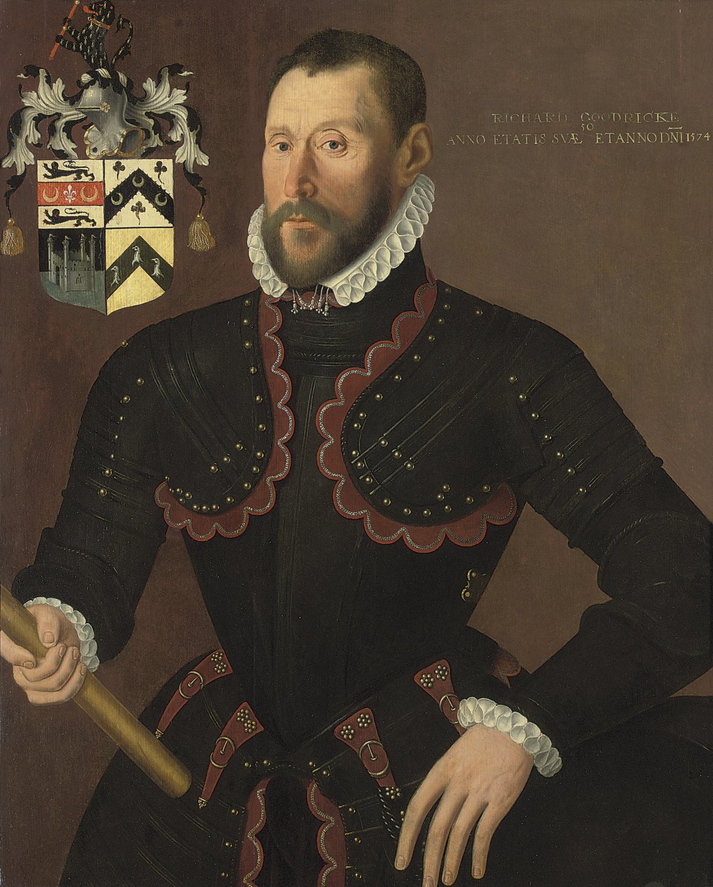 Porträtt av Richard Goodricke, Sen.. 50 år, 1574 av English School