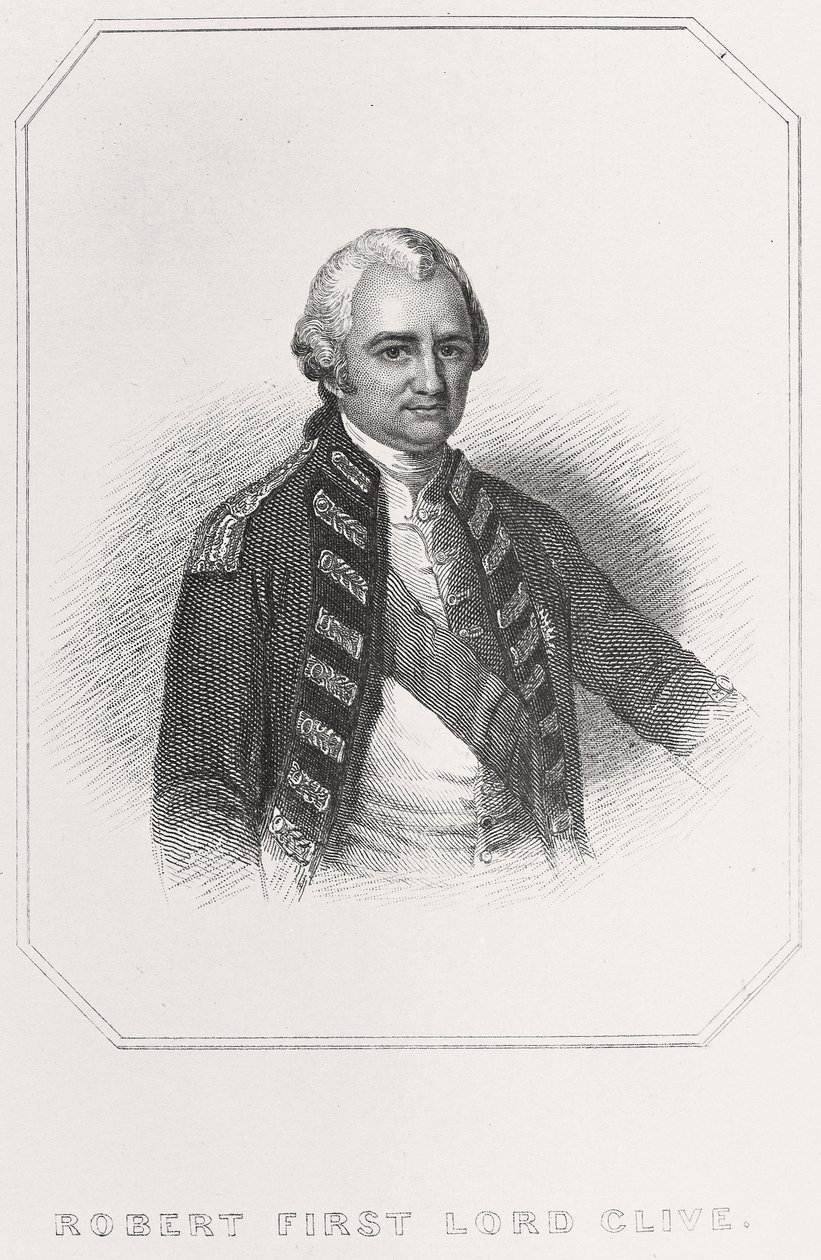 Porträtt av Robert 1st Lord Clive, 1835 av English School