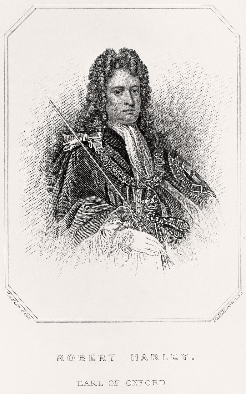 Porträtt av Robert Harley, Earl of Oxford av English School