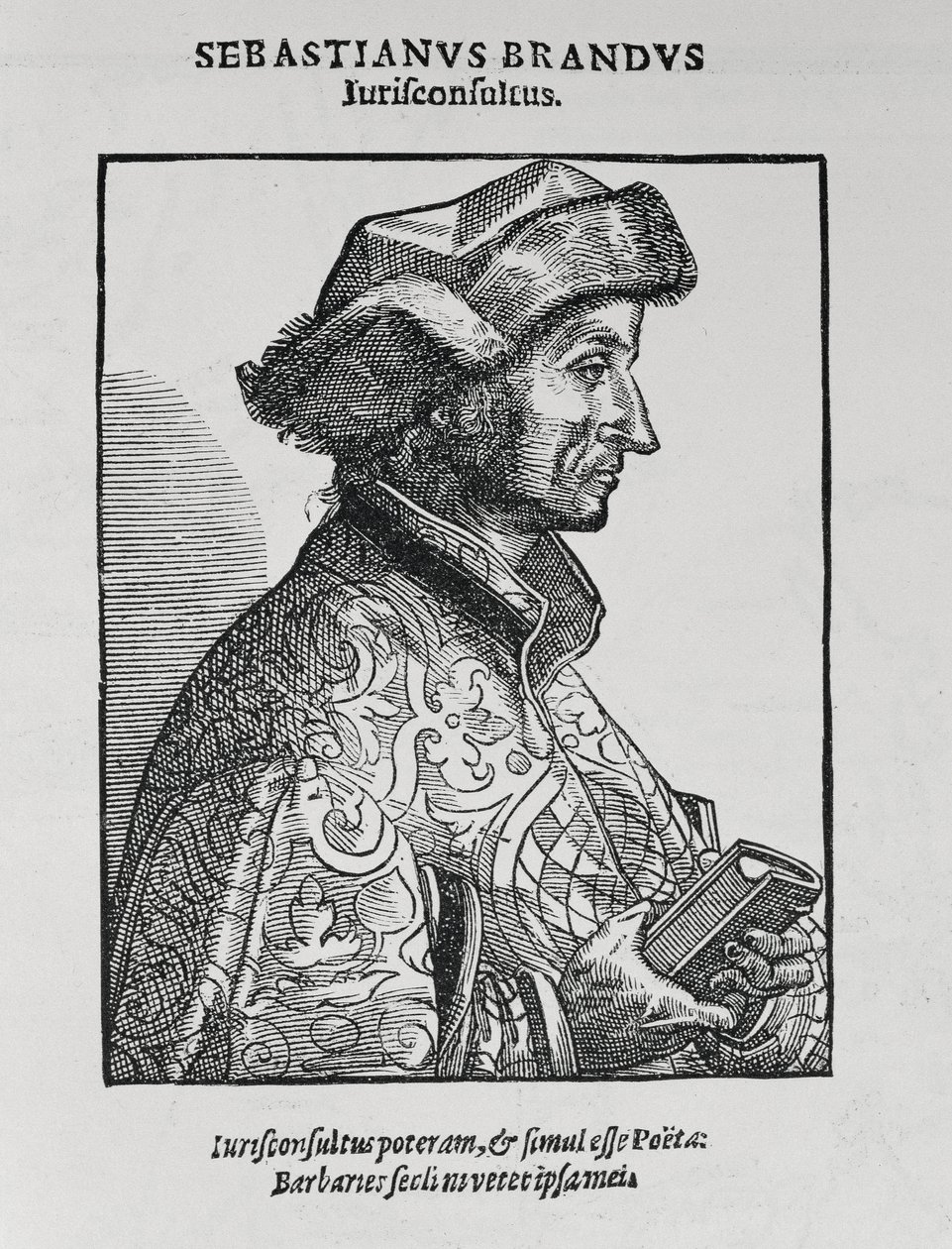 Porträtt av Sebastian Brant (ca 1458-1521) från The Narrative and Critical History of America, redigerad av Justin Winsor, London, 1886 av English School