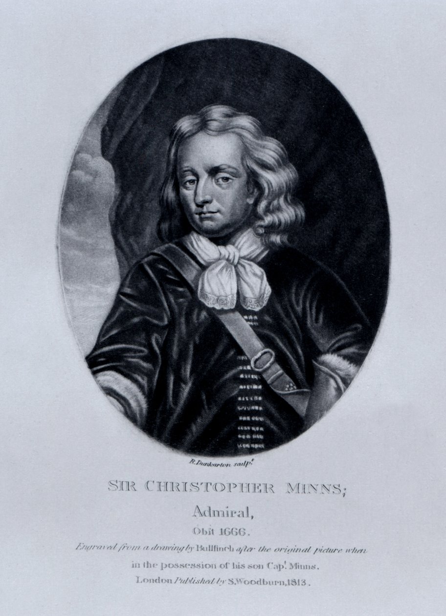 Porträtt av Sir Christopher Minns, från "Characters Illustrious in British History", av Richard Earlom och Charles Turner, 1815 av English School