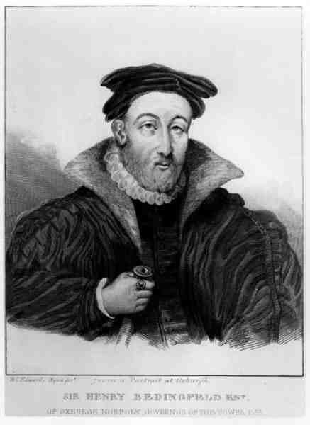 Porträtt av Sir Henry Bedingfeld (1511-83) graverad av William Camden Edwards (1777-1855) av English School