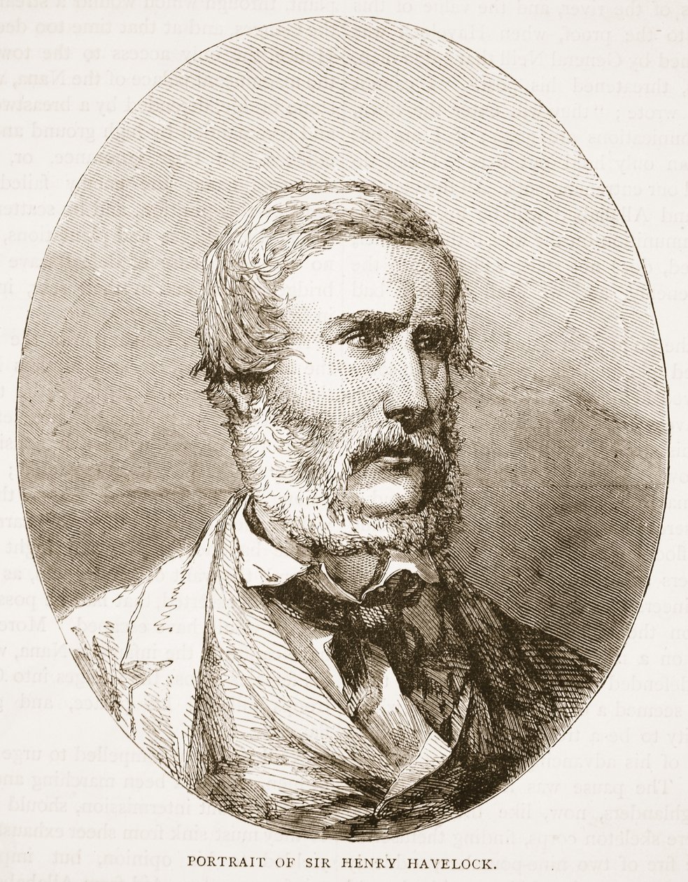 Porträtt av Sir Henry Havelock, illustration från Cassells Illustrated History of England av English School