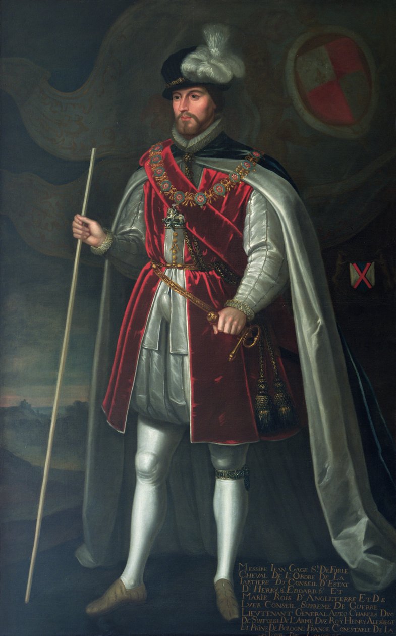 Porträtt av Sir John Gage, K.G., tidigt 1600-tal av English School