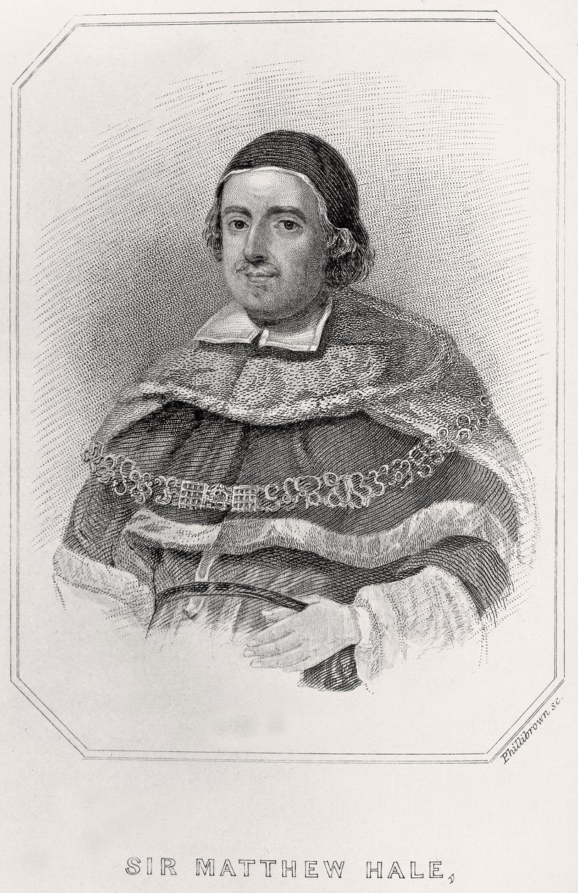 Porträtt av Sir Mathew Hale, 1835 av English School