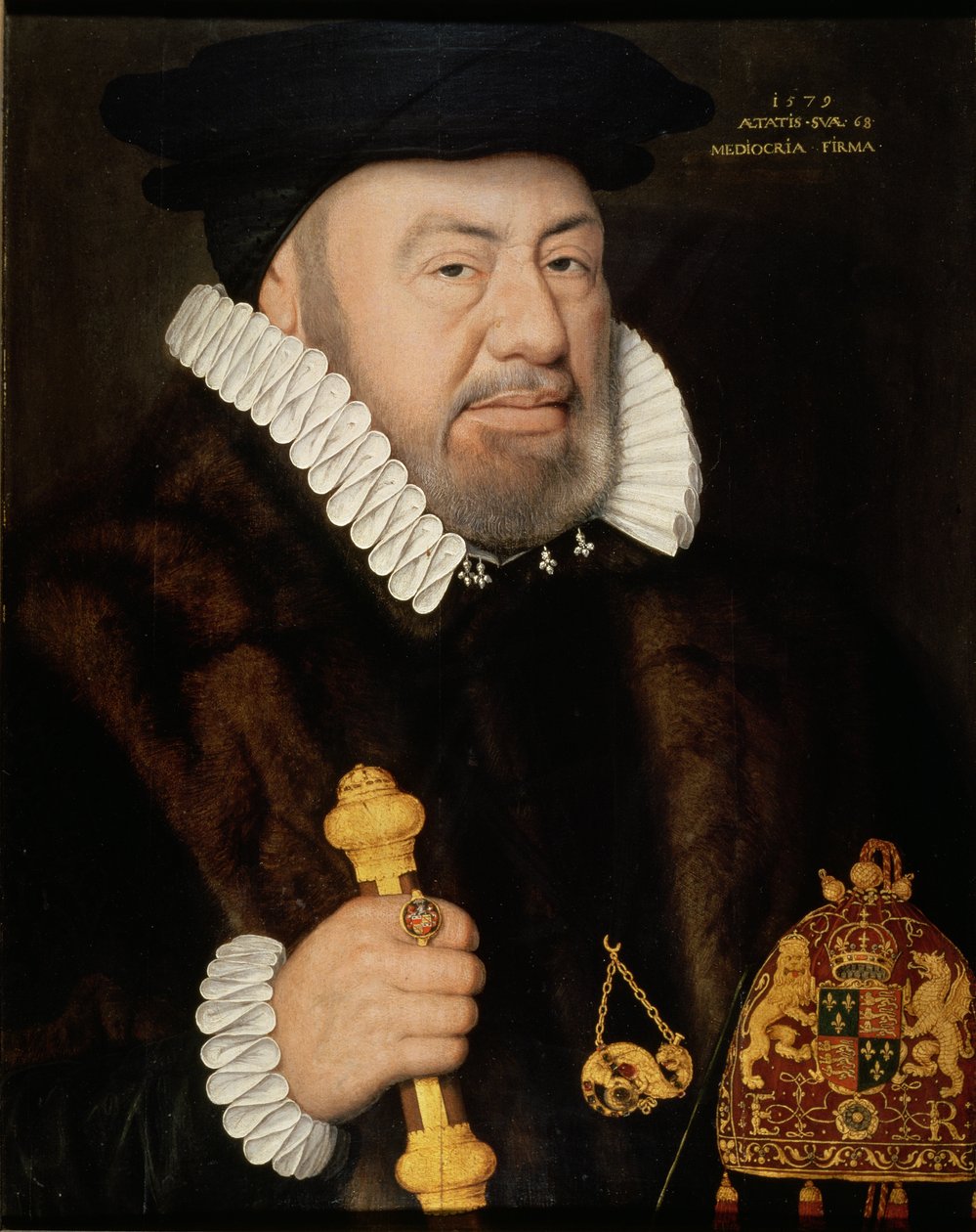 Porträtt av Sir Nicholas Bacon (1509-79) 1579 av English School