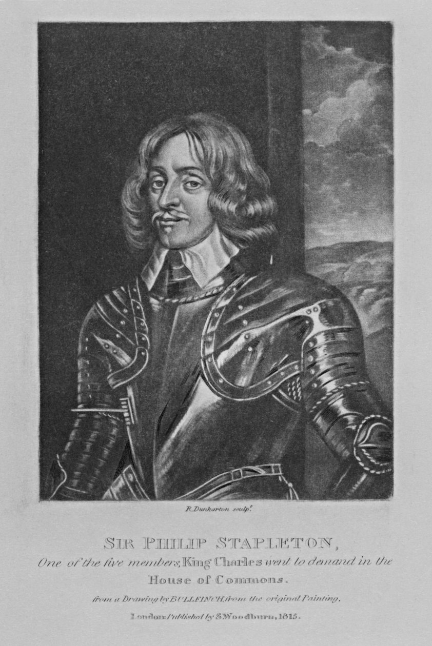 Porträtt av Sir Philip Stapleton, från "Characters Illustrious in British History", av Richard Earlom och Charles Turner, 1815 av English School