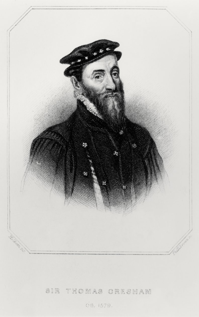 Porträtt av Sir Thomas Gresham (1519-79) från "Lodge