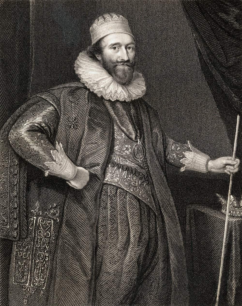 Porträtt av Stuart Lodowick, 2:a hertigen av Lennox och 1:e hertigen av Richmond, från Lodges British Portraits, 1823 av English School