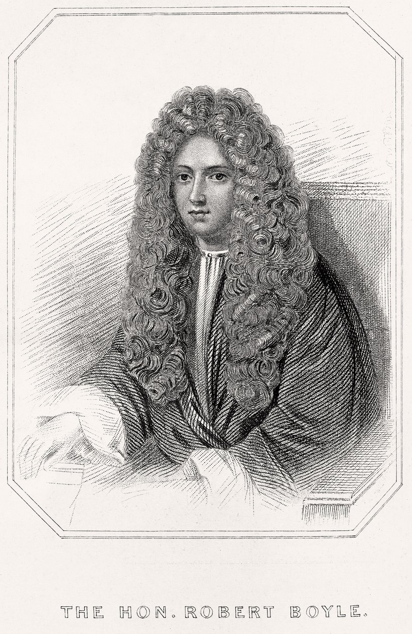 Porträtt av den ärade Robert Boyle, 1835 av English School