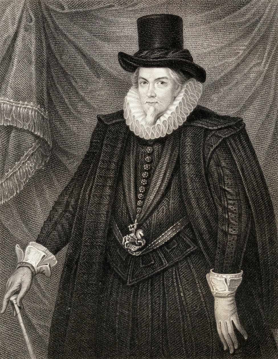 Porträtt av Thomas Cecil, 1:e earl av Exeter, från Lodges British Portraits, 1823 av English School
