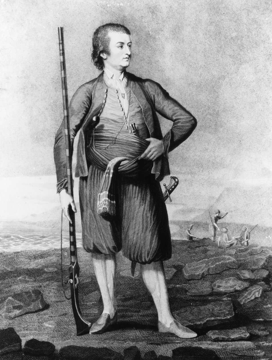 Porträtt av Thomas Howard (1747-91), Earl of Effingham, på sina resor, 1790 av English School