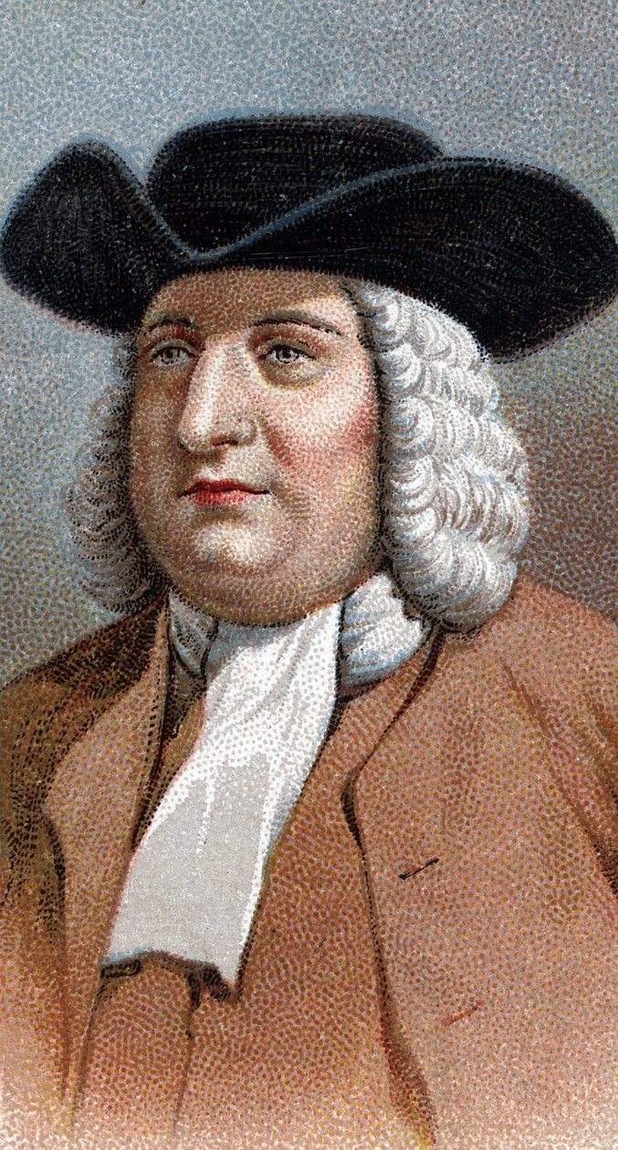 Porträtt av William (Guillaume) Penn (1644-1718) - Från serien "" Leaders of Men"" - Kromolitografi - Engelska skolan, 1900-talet - av English School