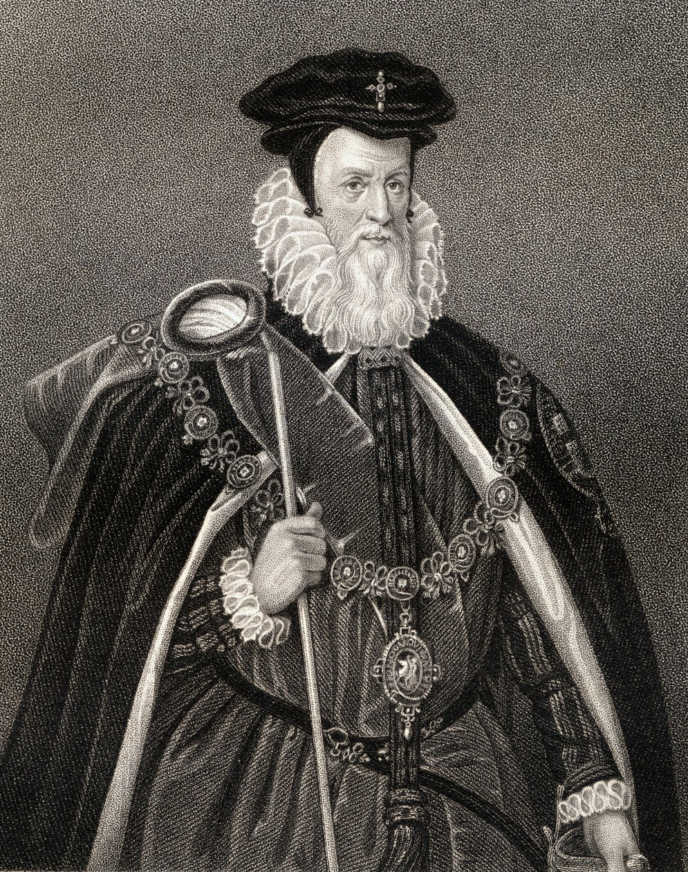 Porträtt av William Cecil (1520-98) Lord Burghley, från "Lodge