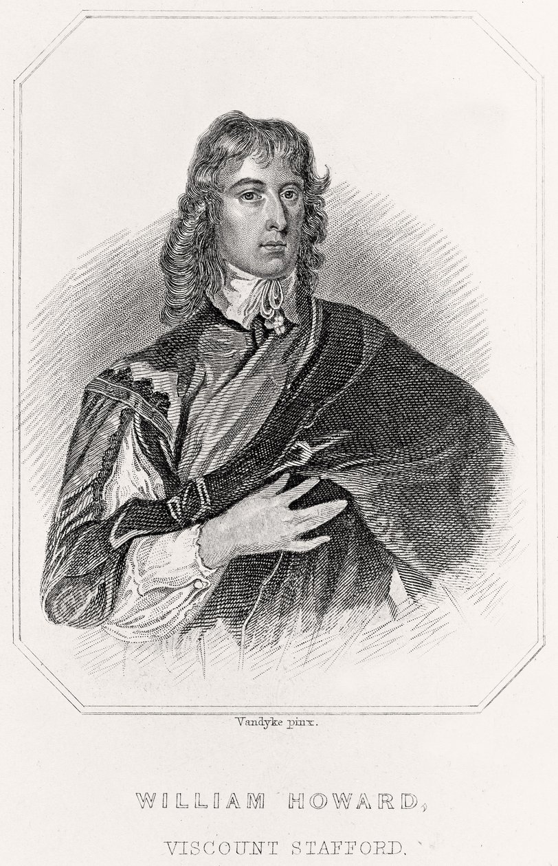 Porträtt av William Howard, Viscount Stafford, 1835 av English School