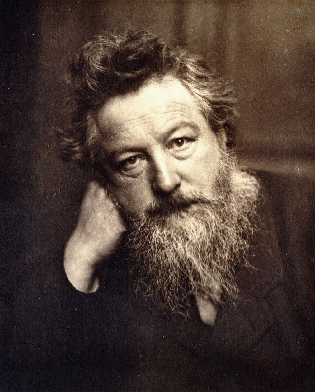 Porträtt av William Morris, 1886 av English School