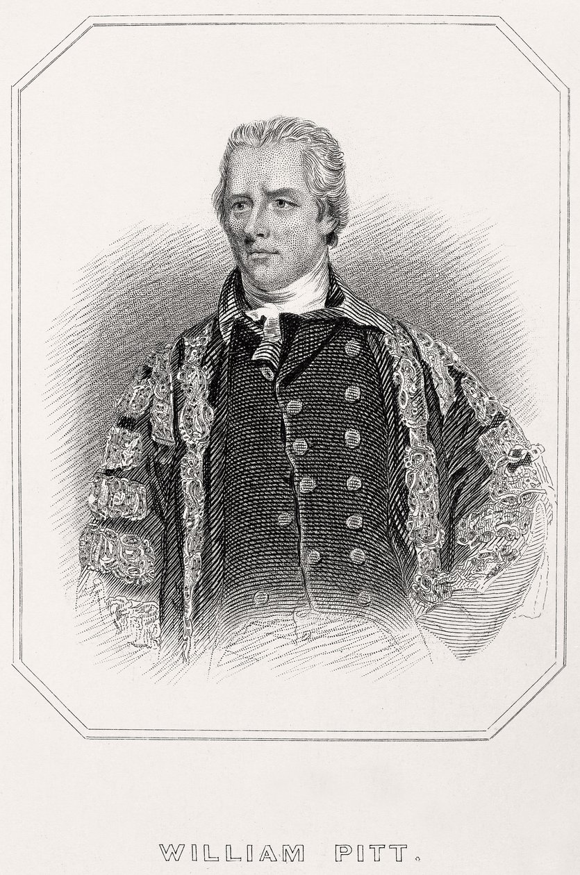 Porträtt av William Pitt, 1835 av English School