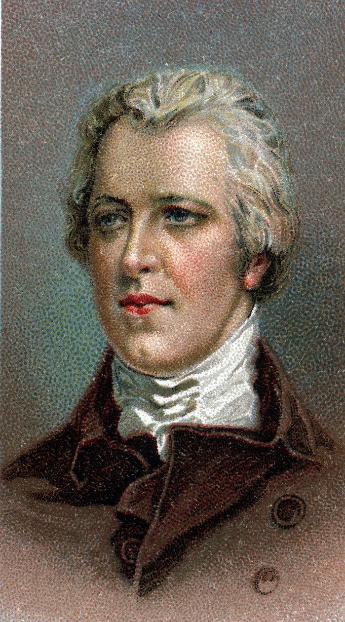 Porträtt av William Pitt den yngre (1759-1806) - Porträtt av William Pitt den yngre (1759-1806) - Från serien "" Leaders of Men""" - Kromolitografi - Engelska skolan, 1900-talet - av English School