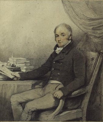 Porträtt av William Ralph Cartwright (1771-1847), MP, från Aynhoe Park, Northamptonshire (akvarell och penna på papper) av English School