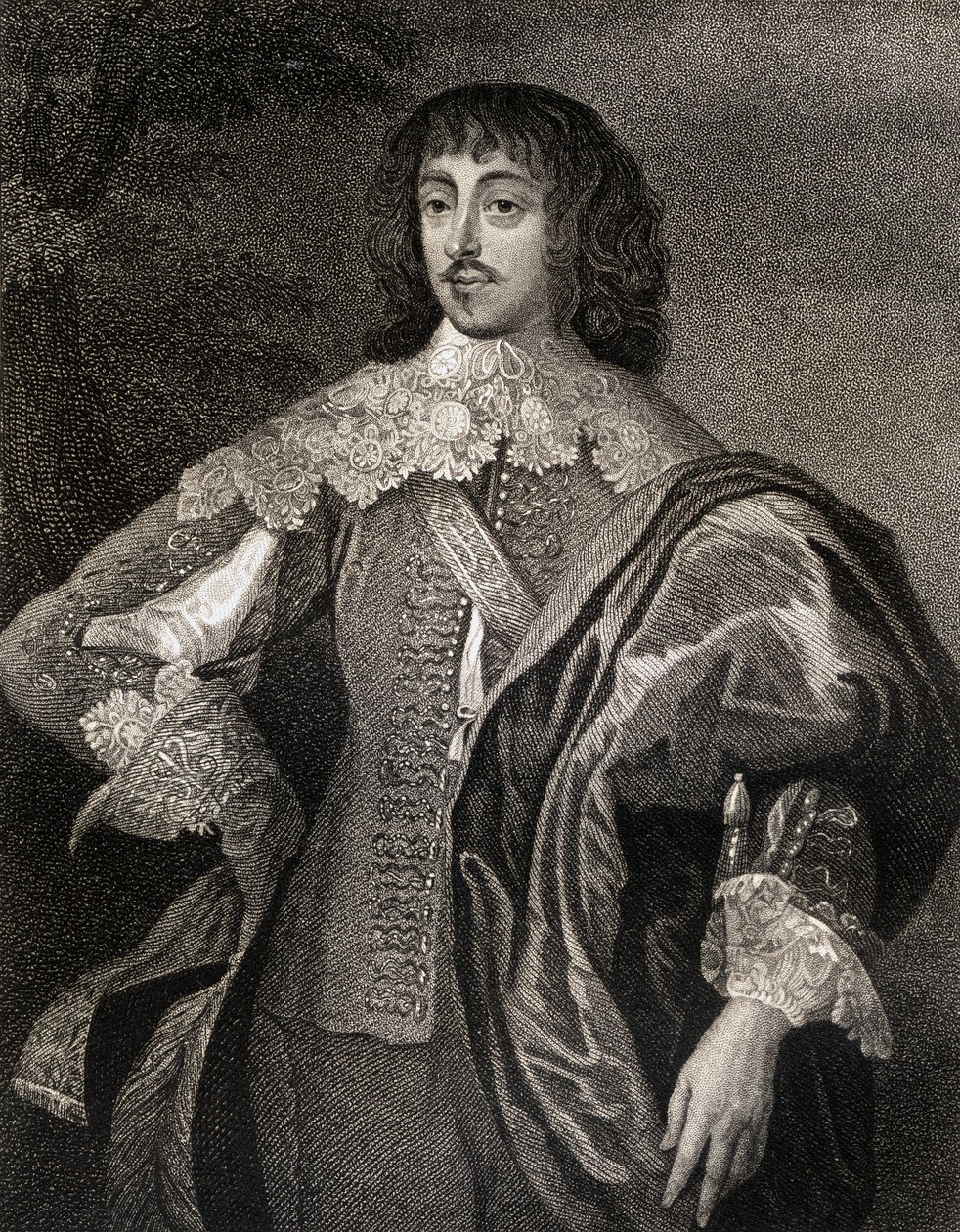 Porträtt av William Villiers (1613-43) Viscount Grandison, från Lodges British Portraits, 1823 av English School