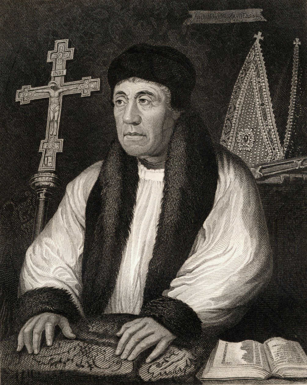 Porträtt av William Warham (1450-1532), från Lodges British Portraits, 1823 av English School