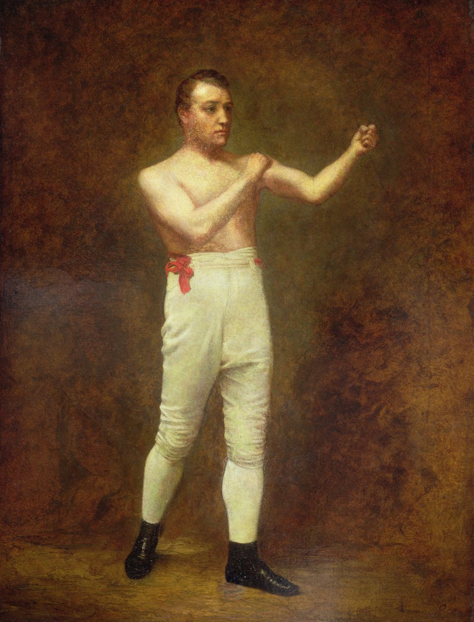 Porträtt av en boxare, ca 1800 (olja på duk) av English School