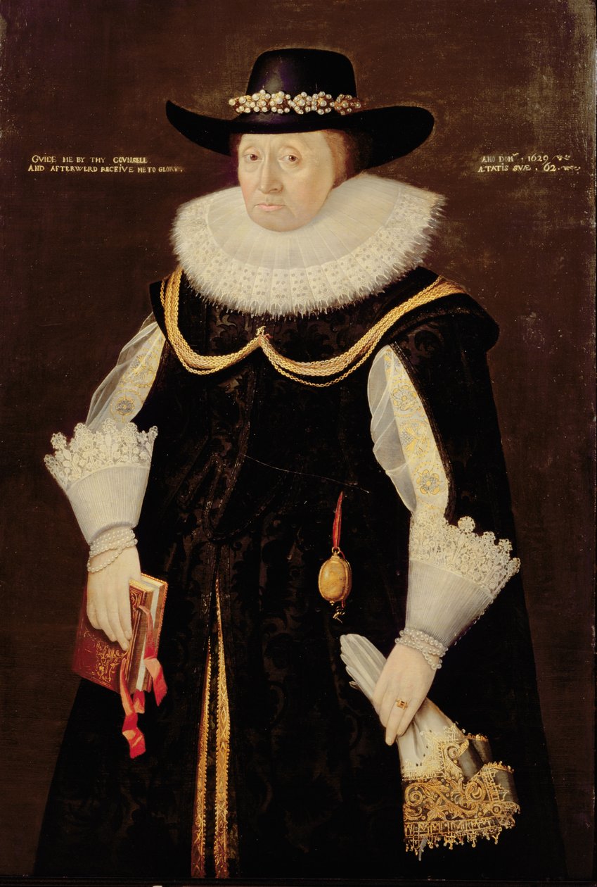 Porträtt av en dam, 1629 av English School