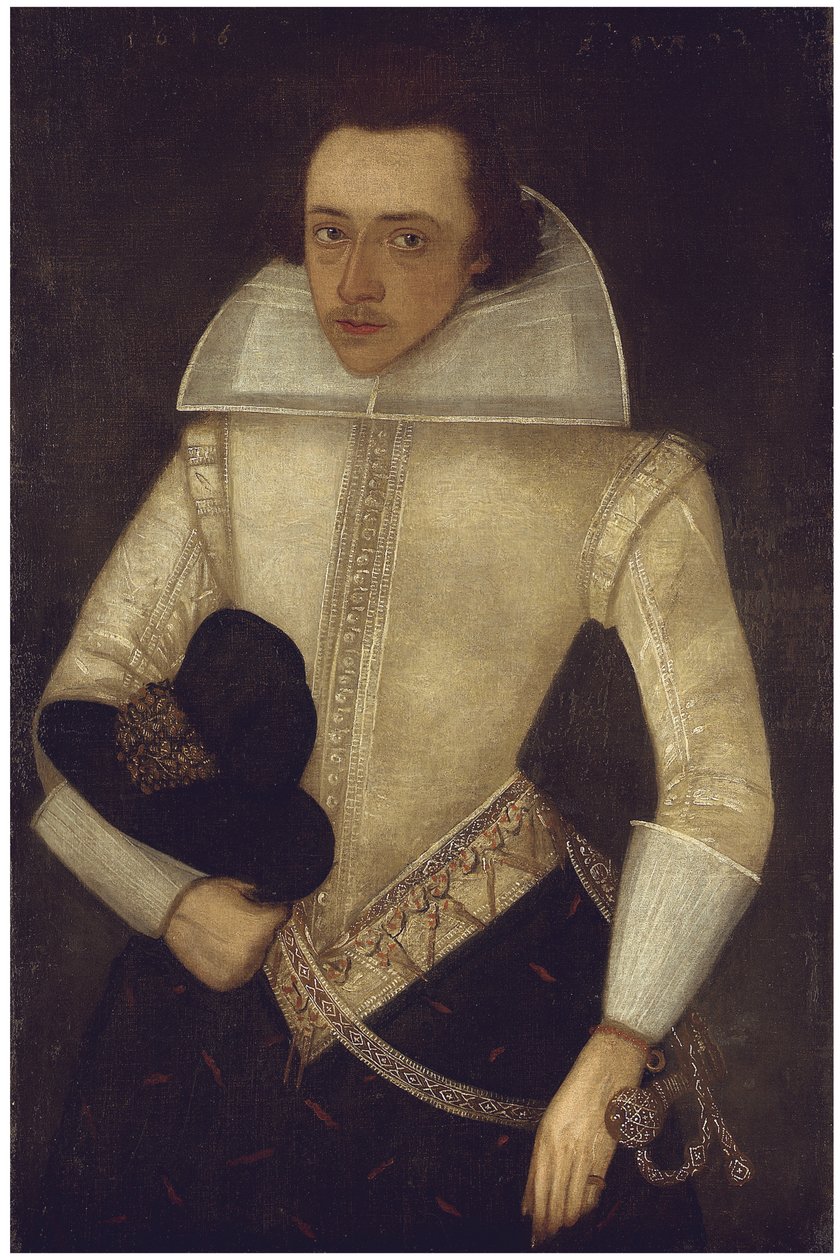 Porträtt av en gentleman, 22 år gammal, 1616 av English School