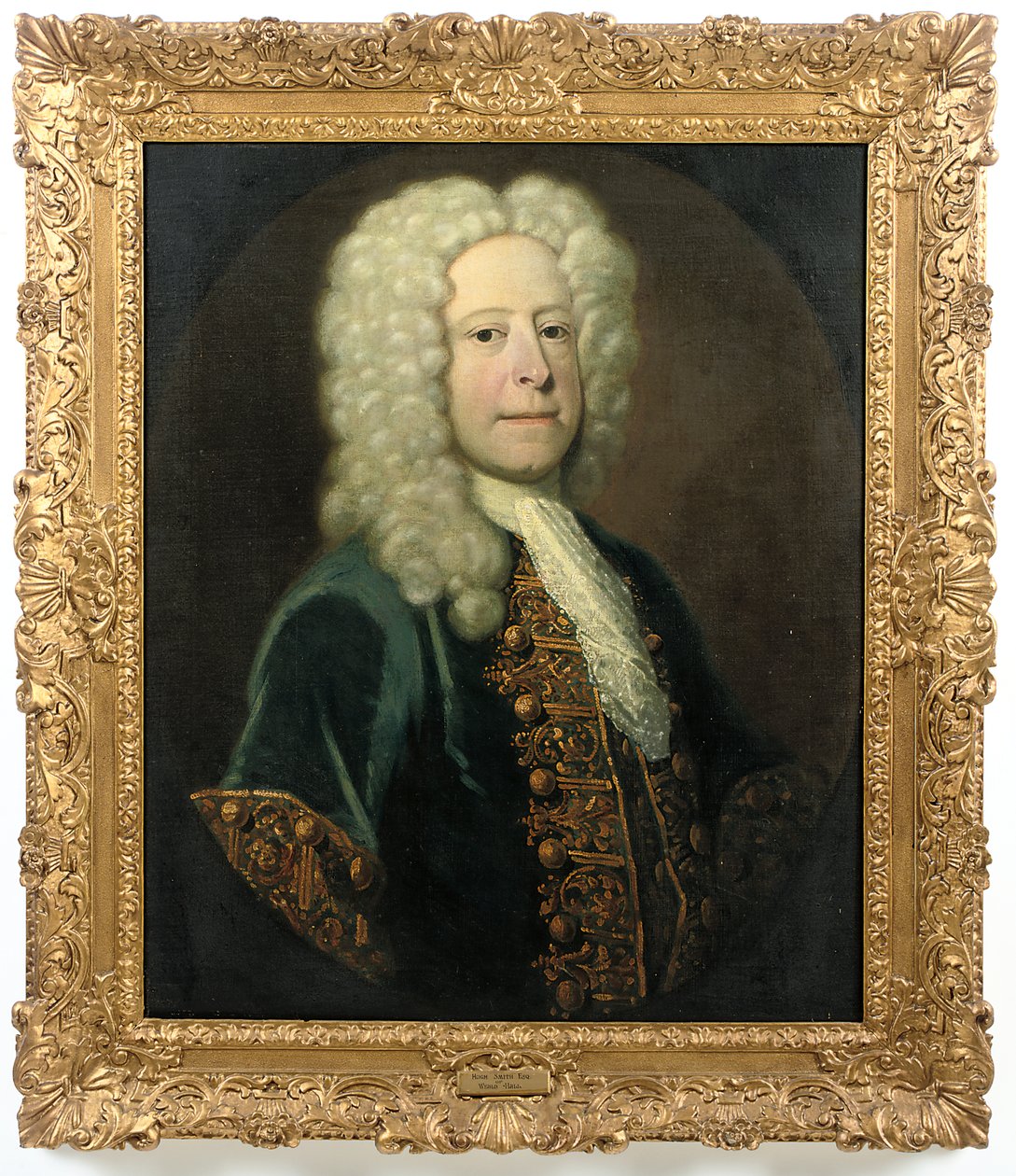 Porträtt av en gentleman, traditionellt identifierad som Hugh Smith från Weald Hall, sheriff av Essex (olja på duk) (par till 469083) av English School