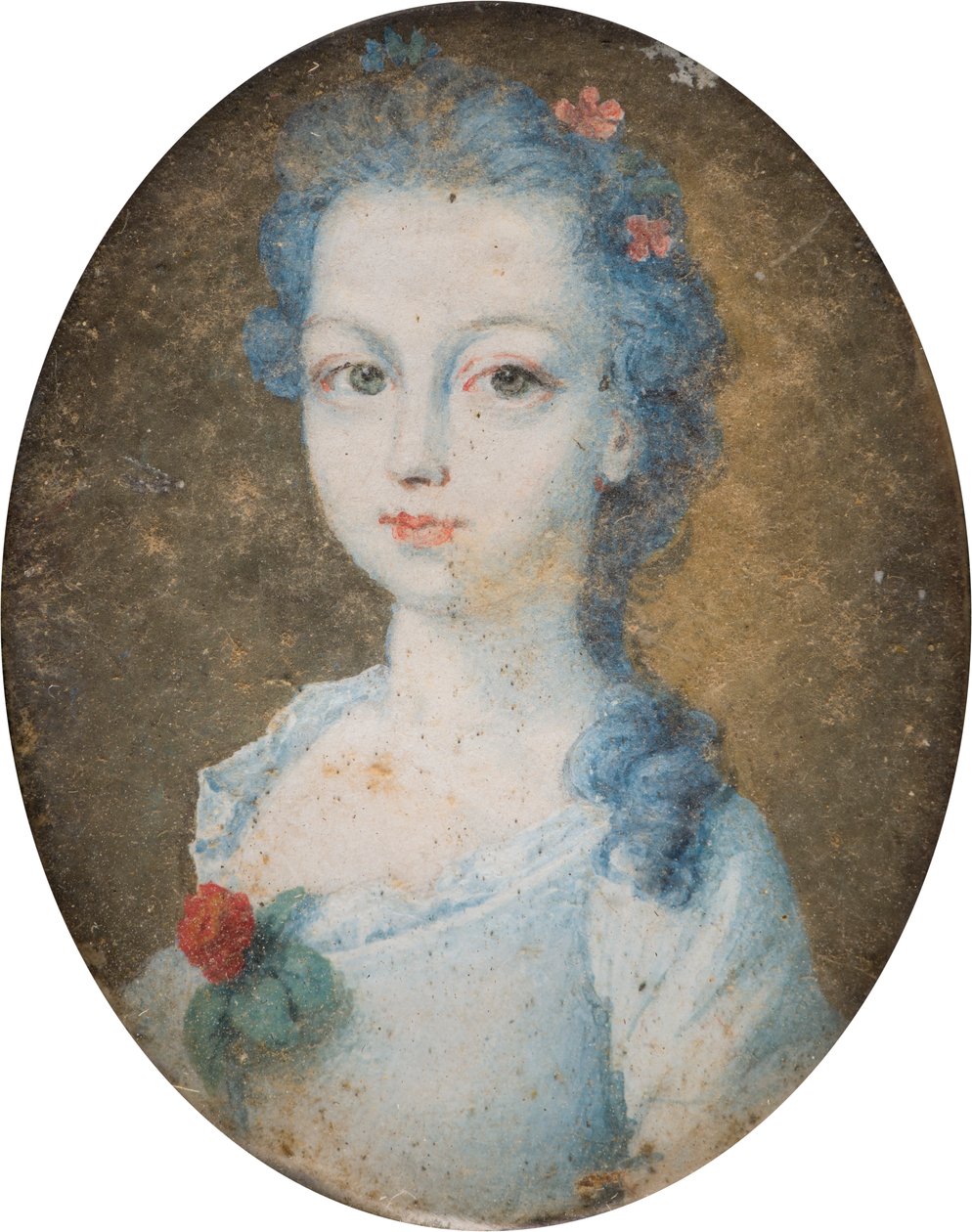 Porträtt av en dam, möjligen Margareta, grevinna av Cork (1710-1758), ca 1705-58 (olja på duk) av English School