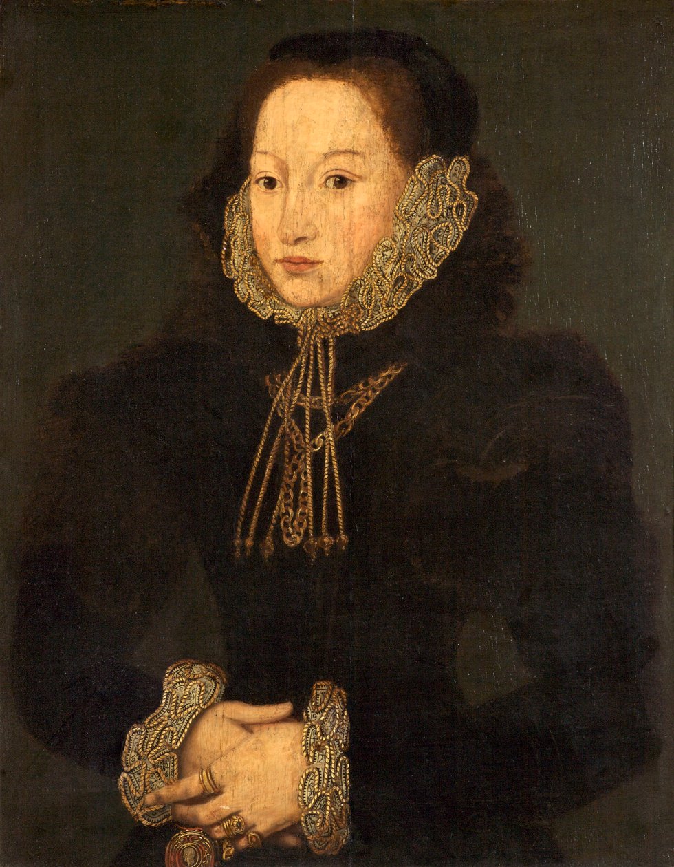 Porträtt av en okänd dam, c.1550 av English School